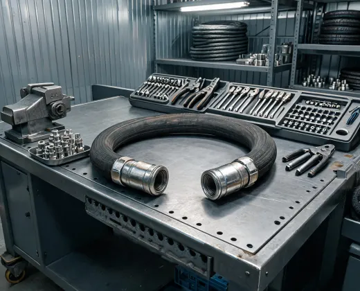 Industrial hose assembly bench